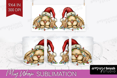Rabbit Tangled In Christmas Lights Mug Wrap Funny Xmas Mug Product Image 1