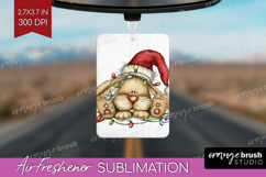 Rabbit Tangled In Christmas Lights Air Freshener PNG Funny Product Image 1