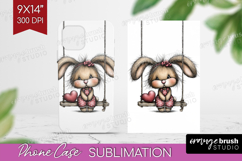 Rabbit Valentine Phone Case PNG Whimsical Animal Case PNG Product Image 1