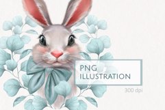 Rabbit with leaves | Cute spring bunny sublimation Product Image 1
