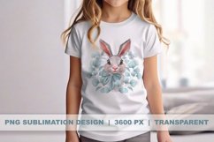 Rabbit with leaves | Cute spring bunny sublimation Product Image 2