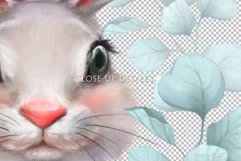 Rabbit with leaves | Cute spring bunny sublimation Product Image 3