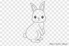 Long eared sweet rabbit bunny character PNG animal clipart Product Image 1