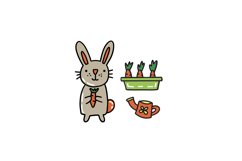 Rabbit And Carrots SVG Cut File Product Image 1