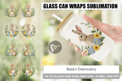 Glass Can Rabbit Embroidery Product Image 1
