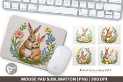 Mouse Pad Rabbit Embroidery Product Image 1
