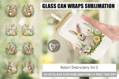 Glass Can Rabbit Embroidery Product Image 1