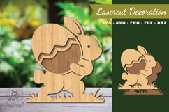 Rabbit Hunting Egg Lasercut Decoration Product Image 1