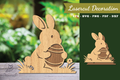 Rabbit Hunting Egg Lasercut Decoration Product Image 1