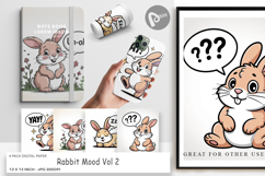 Digital Paper Rabbit Mood Product Image 1