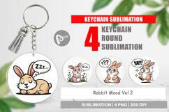 Keychain Rabbit Mood Product Image 1