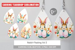 Earring Teardrop Rabbit Peeking Product Image 1