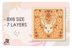 Cute Rabbit Bunny Animal Shadow box SVG Papercut template Product Image 2