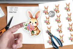 Rabbit Spring Bouquet Sticker Product Image 1