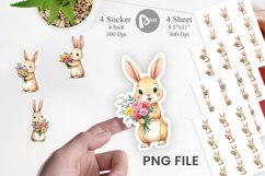 Rabbit Spring Bouquet Sticker Product Image 1