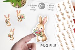 Rabbit Spring Bouquet Sticker Product Image 1