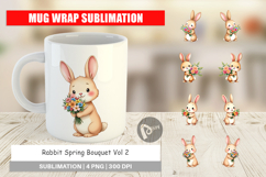 Mug Wrap Rabbit Spring Bouquet Product Image 1