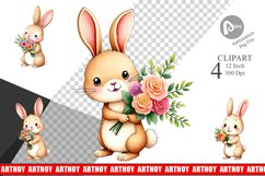 Rabbit Spring Bouquet Clipart Product Image 1