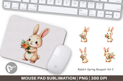 Mouse Pad Rabbit Spring Bouquet Product Image 1