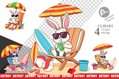 Summer Rabbit Clipart Product Image 1