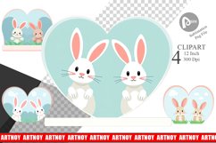 Clipart Heart Rabbit Product Image 1