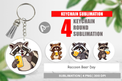 Keychain Raccoon Beer Day Product Image 1