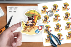 Summer Raccoon Sticker Product Image 1