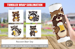 Tumbler Raccoon Beer Day Product Image 1
