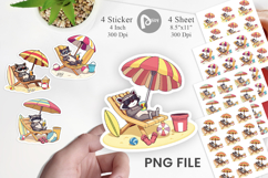 Summer Raccoon Sticker Product Image 1