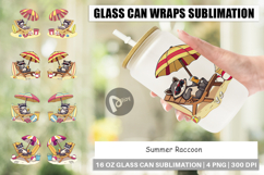 Glass Can Summer Raccoon Product Image 1