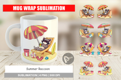 Mug Wrap Summer Raccoon Product Image 1