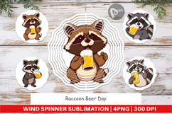Wind Spinner Raccoon Beer Day Product Image 1