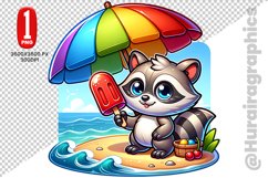 Cute Raccon Clipart - PNG File Product Image 1