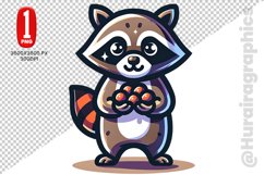 Cute Raccon Clipart - PNG File Product Image 1