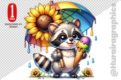 Cute Raccon Clipart - PNG File Product Image 1