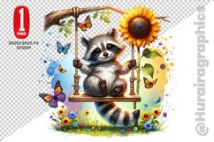 Cute Raccon Clipart - PNG File Product Image 1