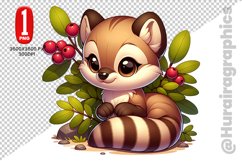 Cute Raccon Clipart - PNG File Product Image 1