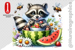 Cute Raccon Clipart - PNG File Product Image 1