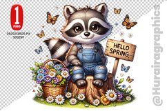 Cute Raccon Clipart - PNG File Product Image 1