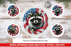 Wind Spinner Raccoon 4th of July Product Image 1