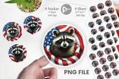 Raccoon 4th of July Sticker Product Image 1