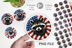 Raccoon 4th of July Sticker Product Image 1