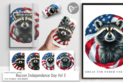 Digital Paper Raccoon 4th of July Product Image 1