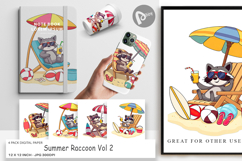 Digital Paper Summer Raccoon Product Image 1