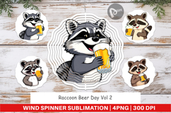 Wind Spinner Raccoon Beer Day Product Image 1