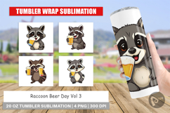 Tumbler Raccoon Beer Day Product Image 1