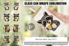 Glass Can Raccoon Beer Day Product Image 1