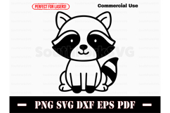 Cute Baby Raccoon Doodle Design SVG PNG DXF EPS PDF Product Image 1