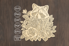 Raccoon lasercut svg, autumn raccoon laser cut or keychain Product Image 3