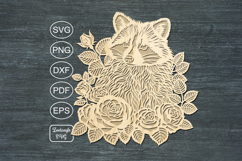 Raccoon lasercut svg, autumn raccoon laser cut or keychain Product Image 5